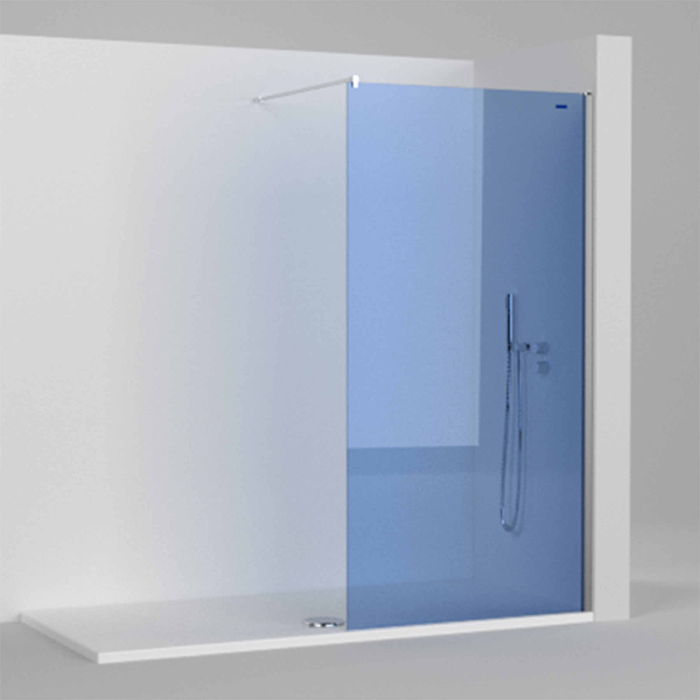 Panel fijo + 1/2 puerta Ducha D1 Plus Giro Derecho Duscholux - Plata brillo De 90,1 a 110 cm Plata brillo-2