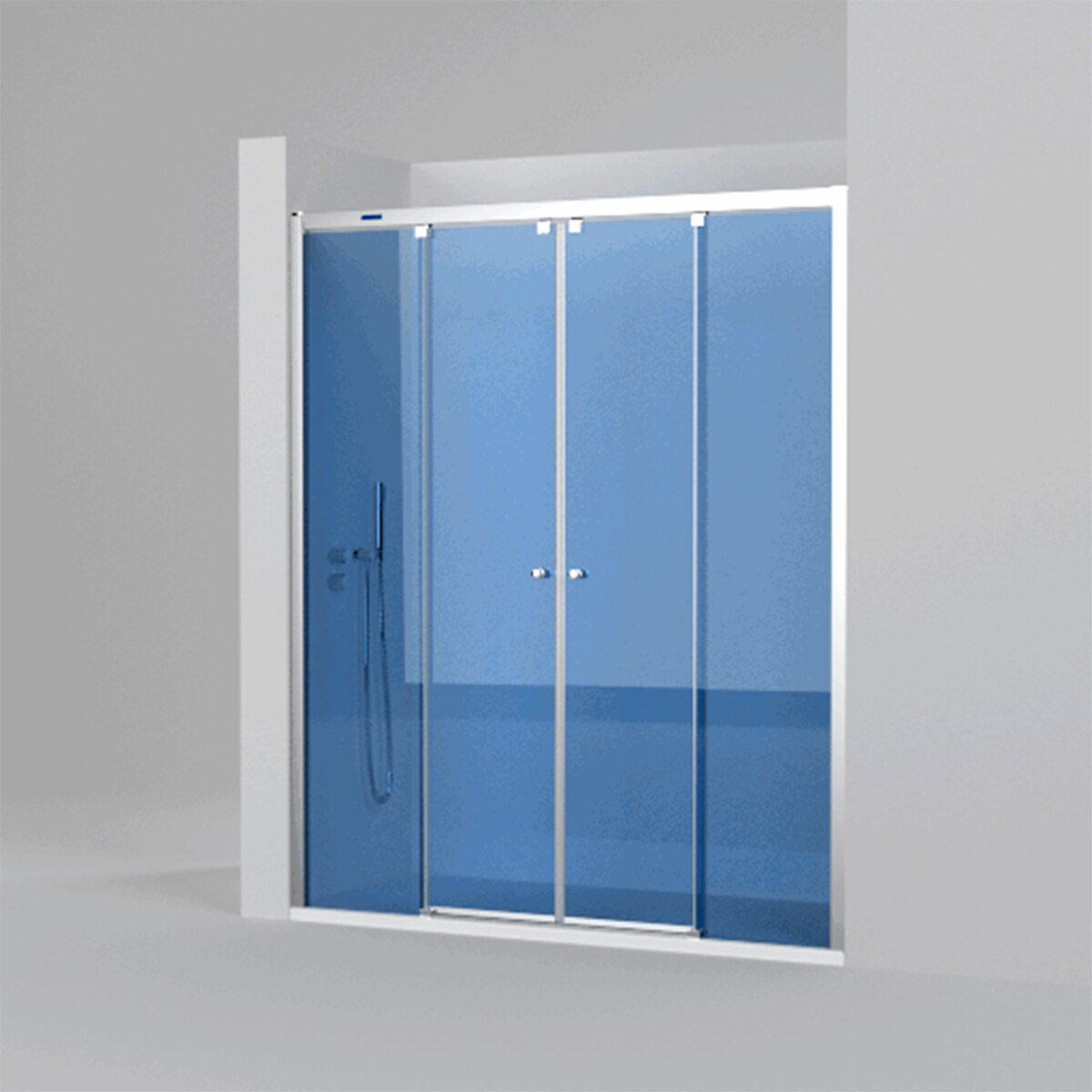 Mampara Ducha frontal D1 Mode 2F+2P Duscholux - Plata brillo De 195,1 a 200 cm Plata brillo-5