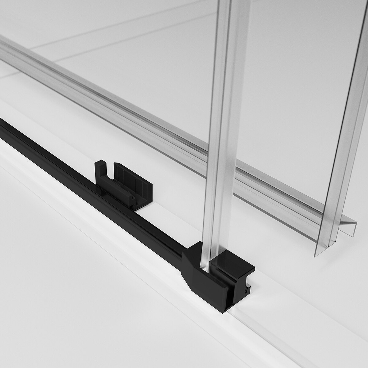 Mampara Ducha frontal D1 Mode 1F+1P Duscholux.. - Negro mate De 115 a 120 cm Negro mate-4