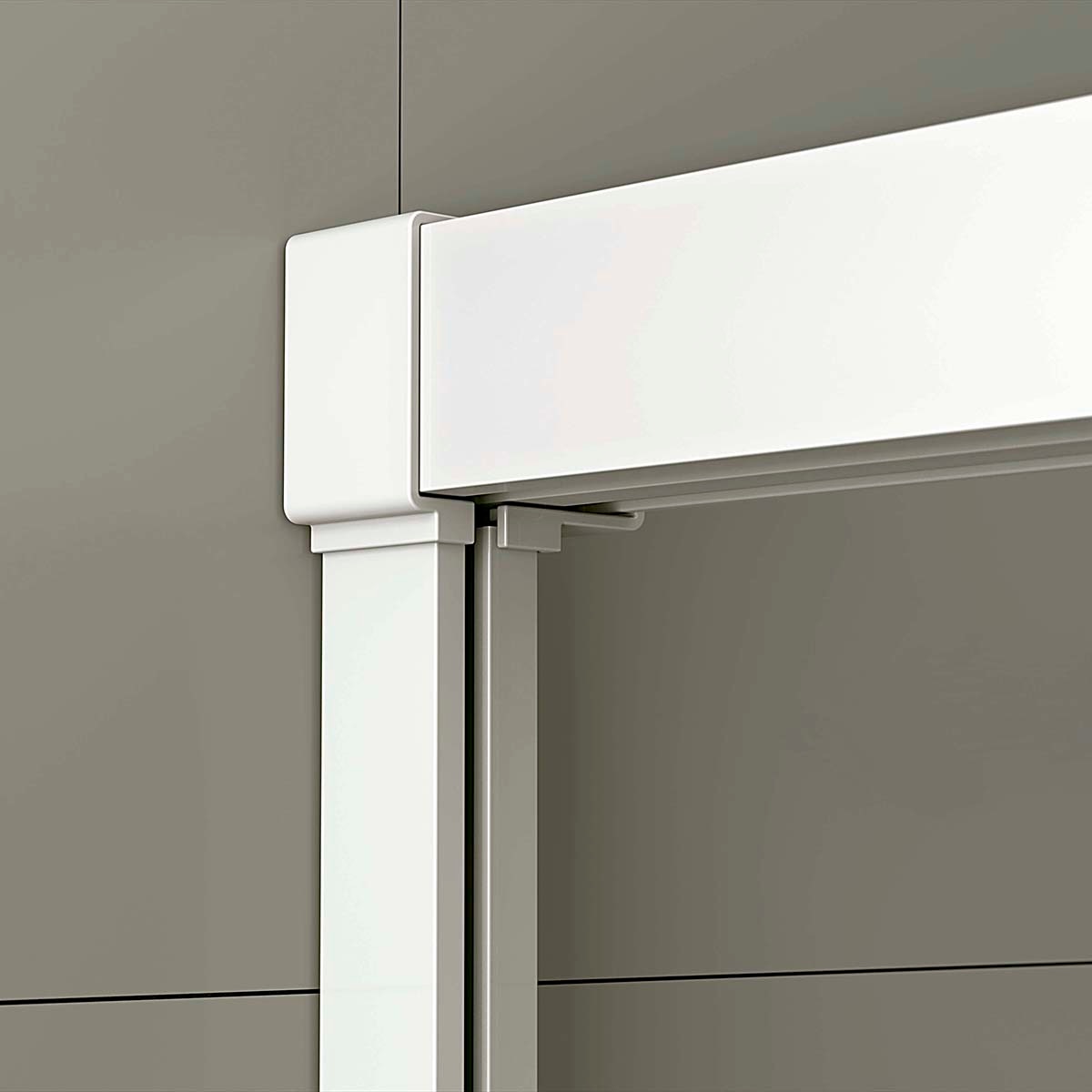 Mampara Ducha frontal D2 Gravity 1F+1P Izquierda Duscholux - Blanco mate De 116 a 140 cm Blanco mate-2
