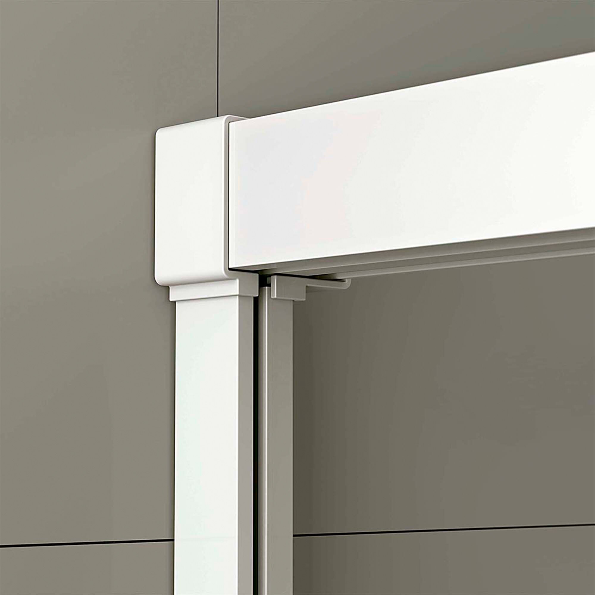 Imagen 2 de Mampara Ducha frontal D3 Gredel 1F+1P Derecha Duscholux - Blanco mate De 105 a 140 cm Blanco mate