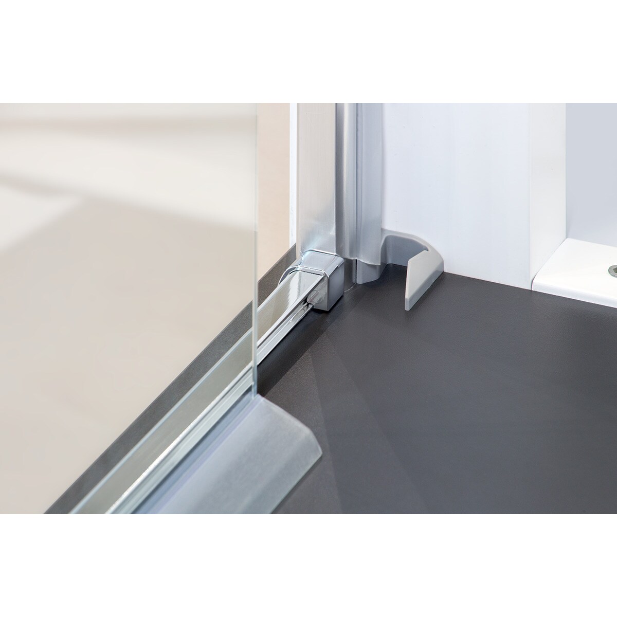 Mampara de ducha frontal con puerta corredera izquierda Wind Xpress Profiltek - Plata alto brillo De 132 a 135 cm Plata alto brillo-4