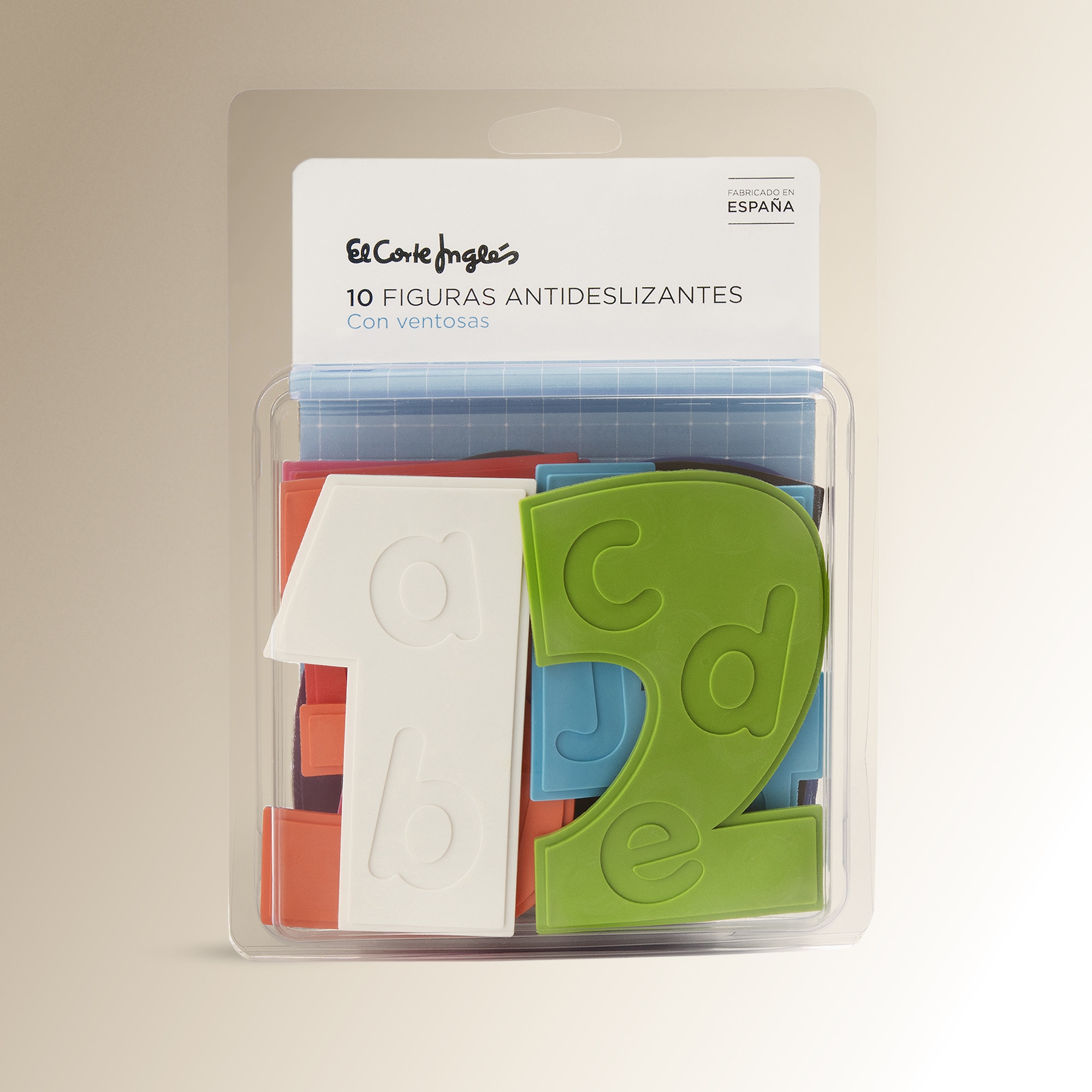 Pack 9 letras antideslizantes para bañera El Corte Inglés Multicolor-3