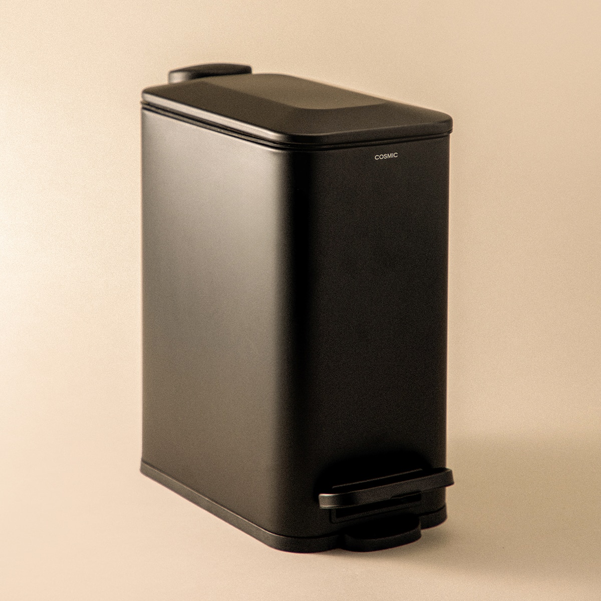 Imagen 1 de Papelera de baño cuadrada 5 L Essentials Cosmic Negro mate