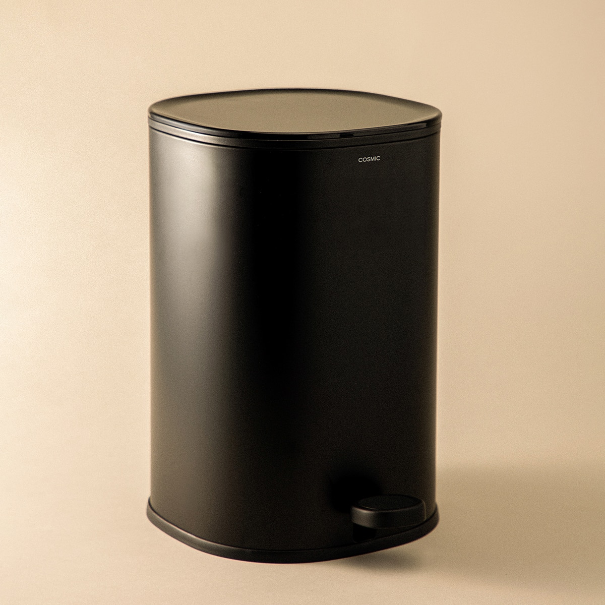 Imagen 1 de Papelera de baño redonda 5L Essentials Cosmic Negro mate