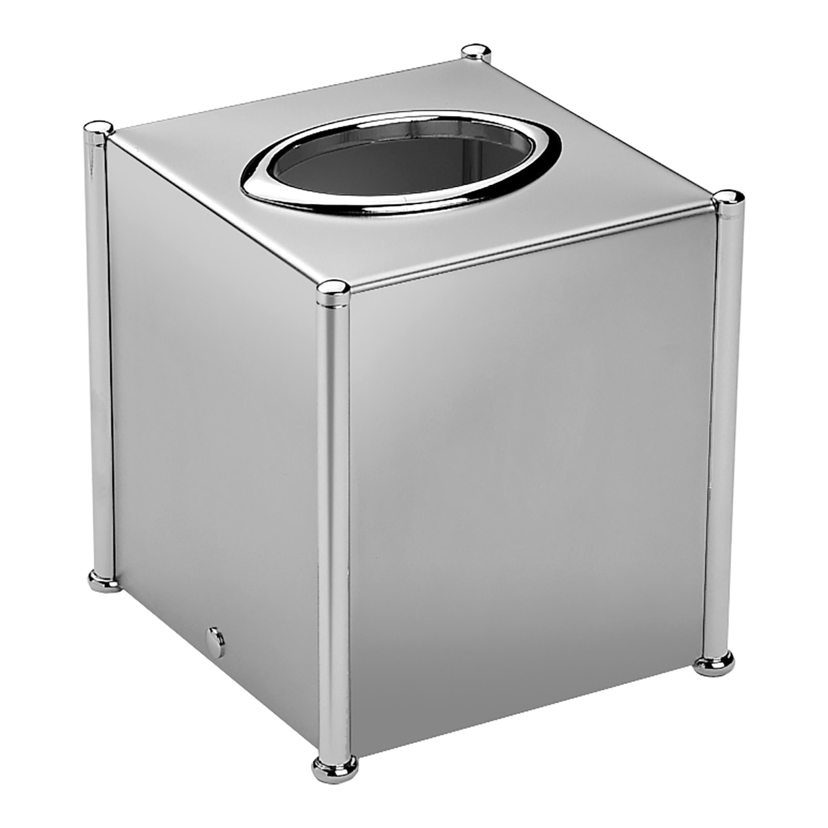 Windisch - Caja portapañuelos cubo con abertura ovalada y remates cilíndricos Windisch.