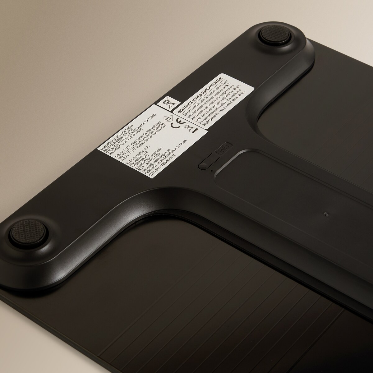 Báscula de baño analítica Taner El Corte Inglés Negro-3