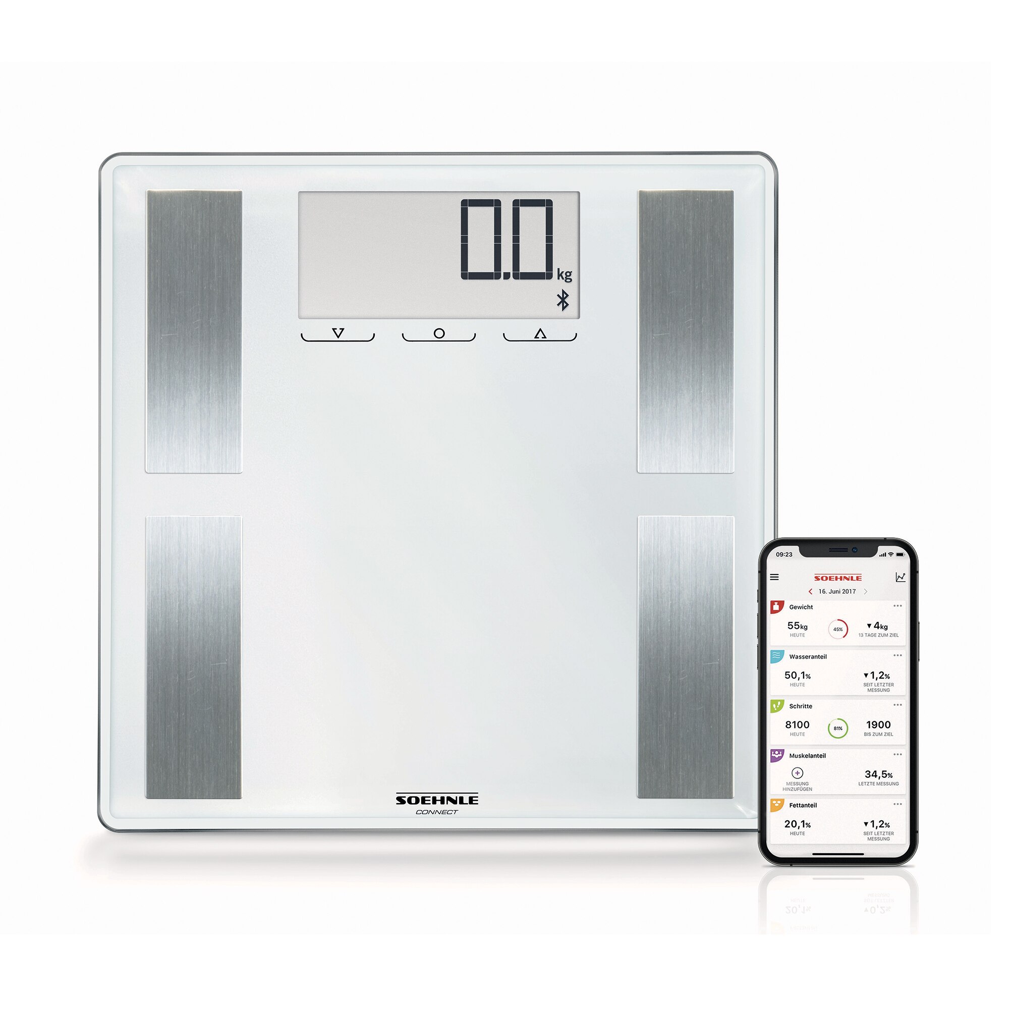 Báscula de baño analítica con Bluetooth Shape Sense Connect 100 Soehnle - Blanco Blanco-3