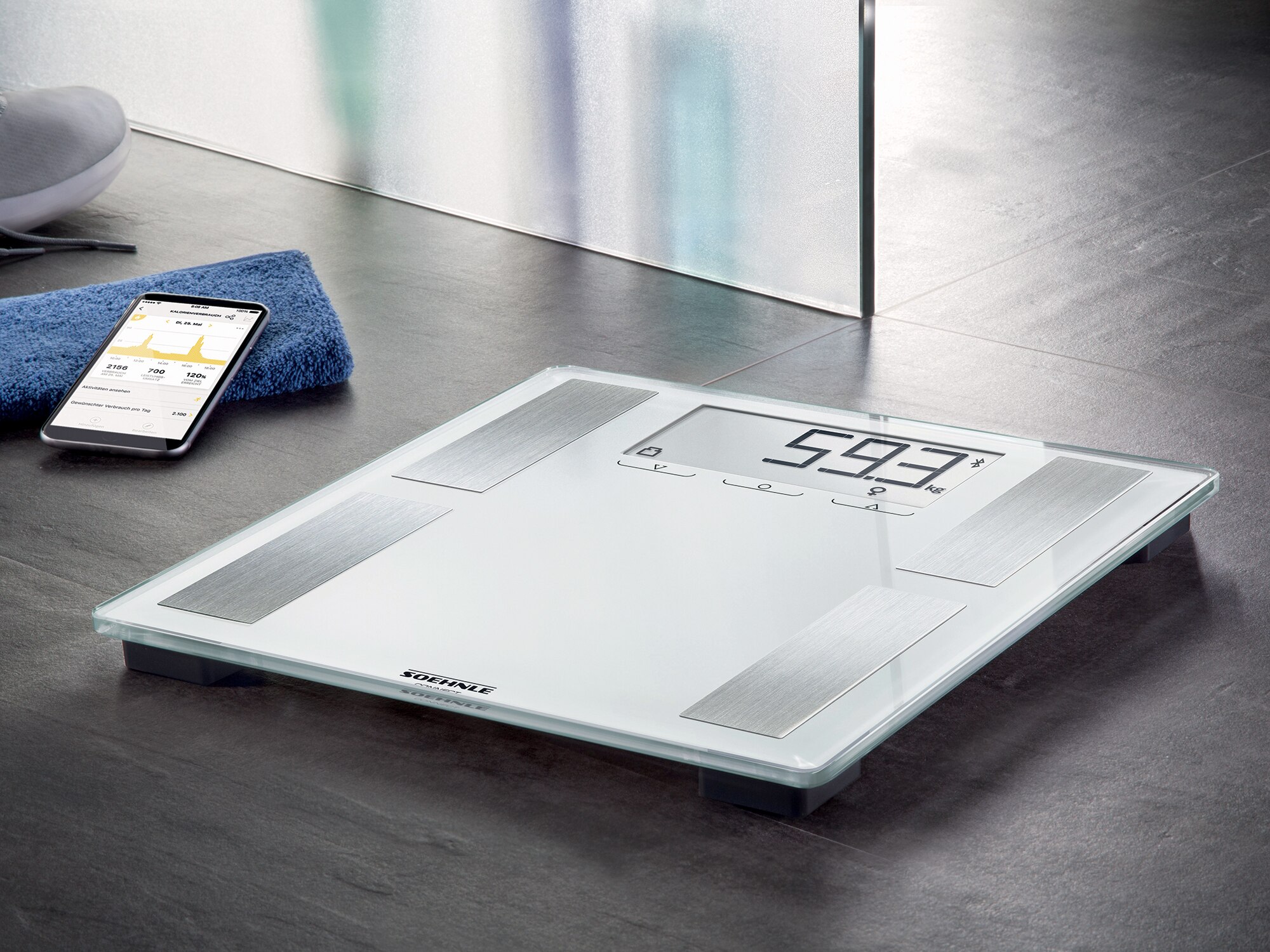 Báscula de baño analítica con Bluetooth Shape Sense Connect 100 Soehnle - Blanco Blanco-9