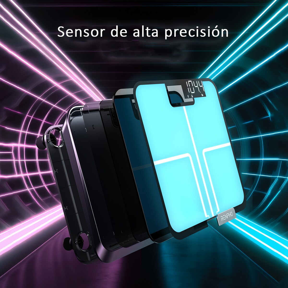 Imagen 3 de Báscula de baño analítica retroiluminada Elis Chroma Renpho - Blanco Blanco