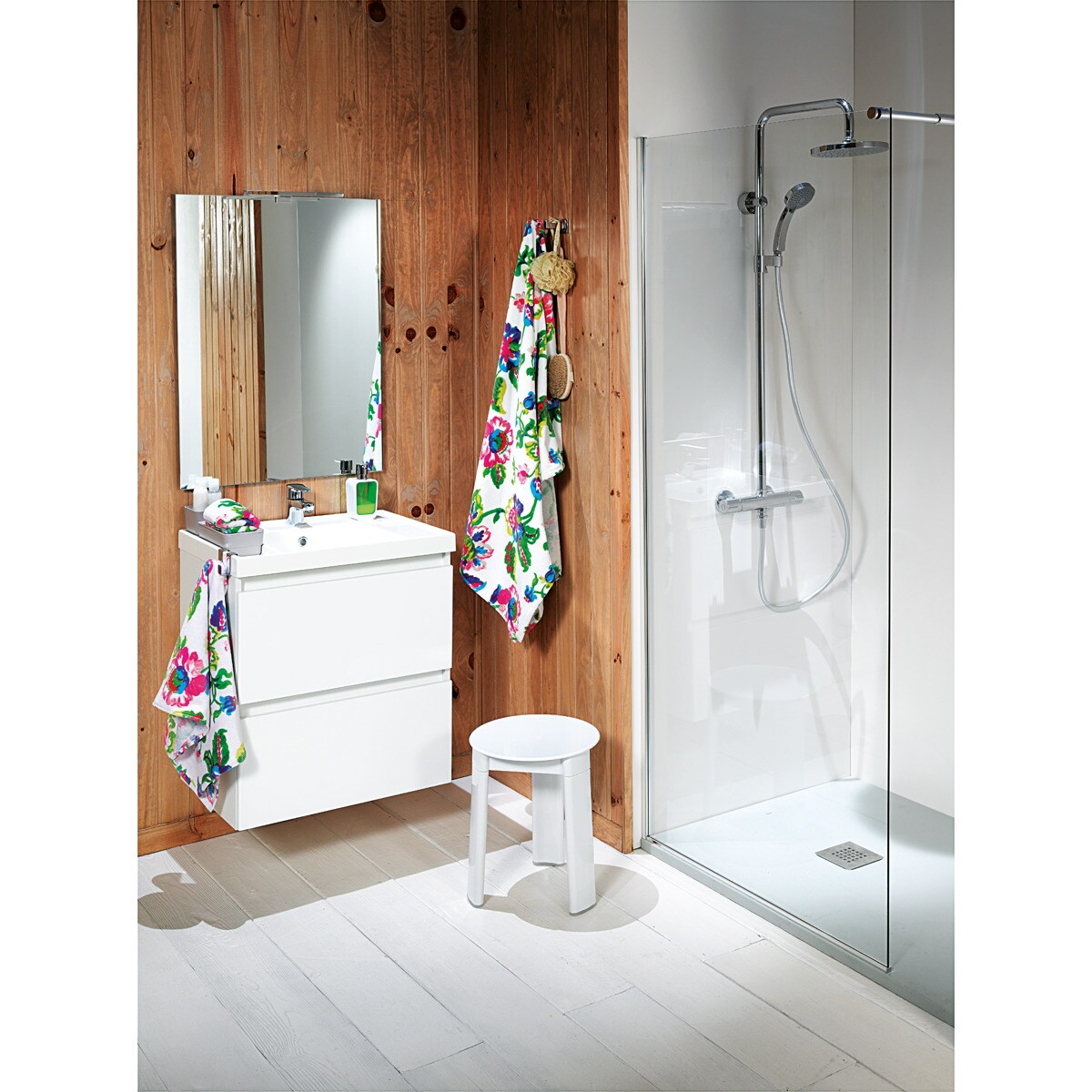 Taburetes de baño El Corte Inglés Menipe Blanco-2