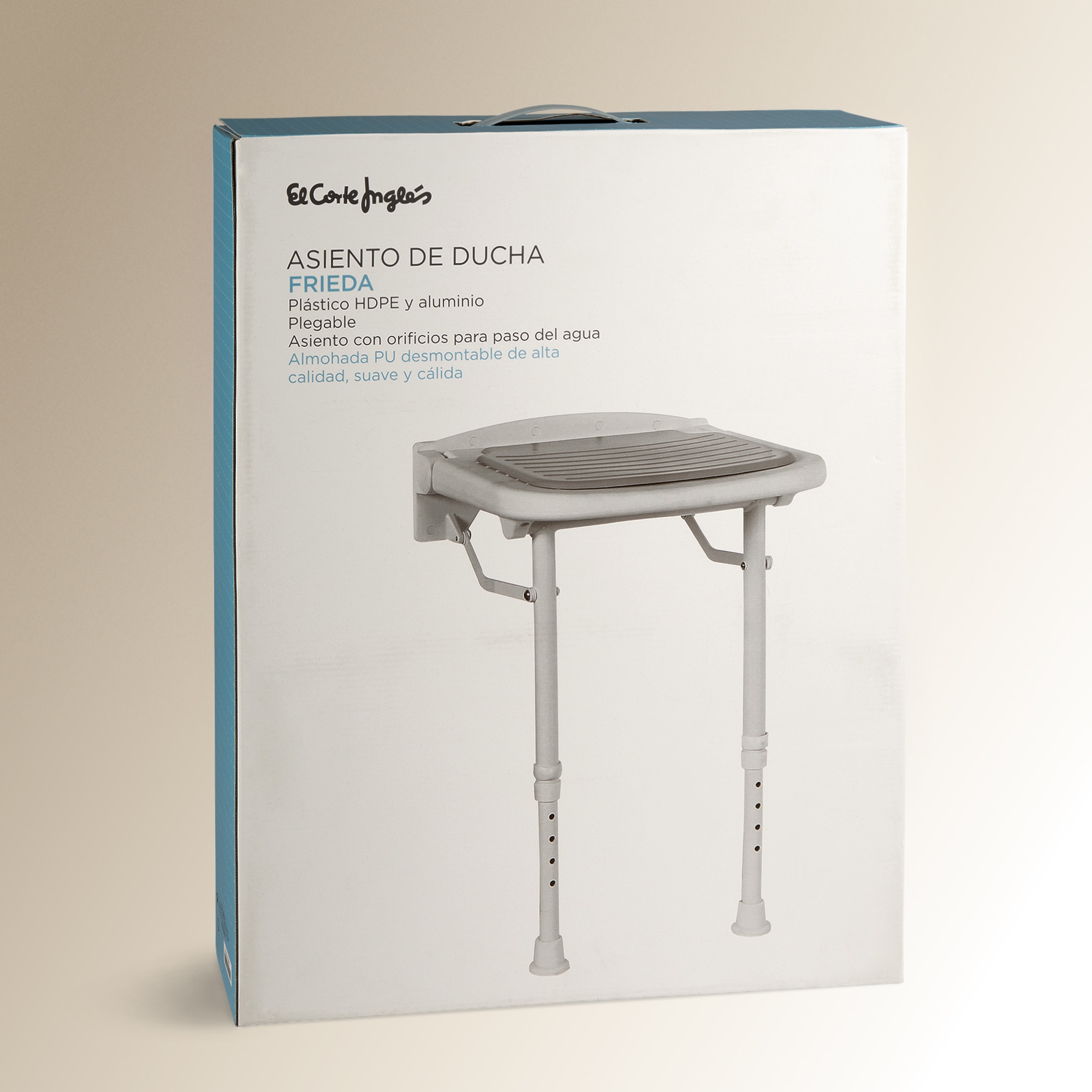Tamborete desdobrável para duche Frieda Branco-5