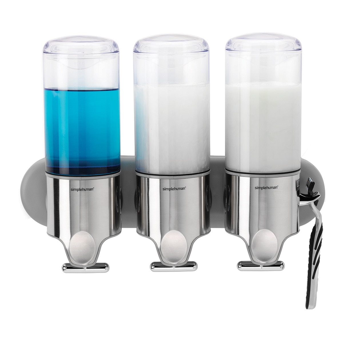 Imagem 0 de Doseador triplo de sabão para parede Beauty Simplehuman