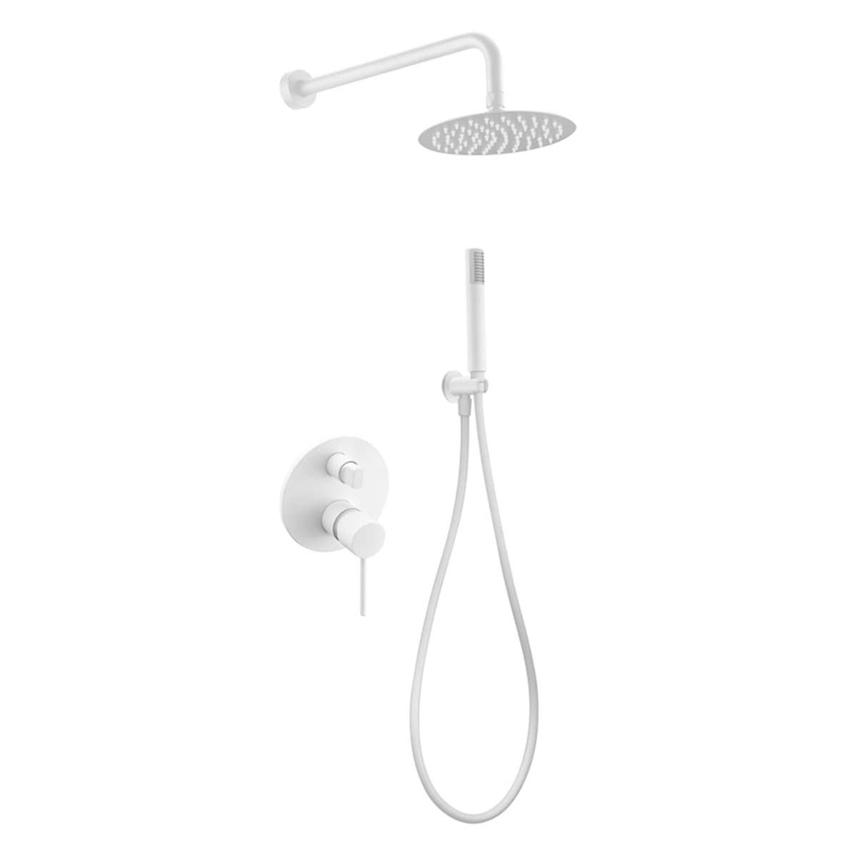 Conjunto de ducha empotrado monomando Milos Imex - Blanco mate Blanco mate-1