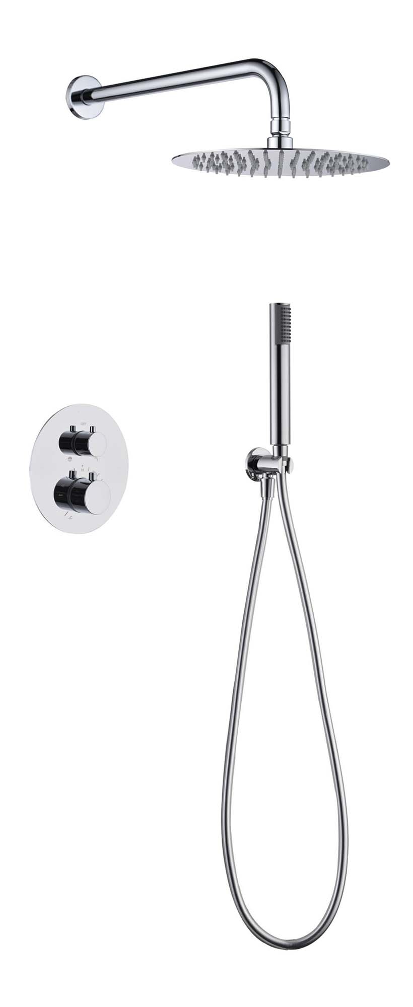 Conjunto de ducha termostático empotrado Monza Imex - Cromo Cromo-1