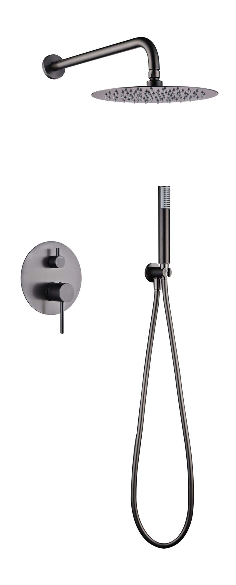 Imagen 1 de Conjunto de ducha monomando empotrado Monza Imex - BLACK GUN METAL BLACK GUN METAL