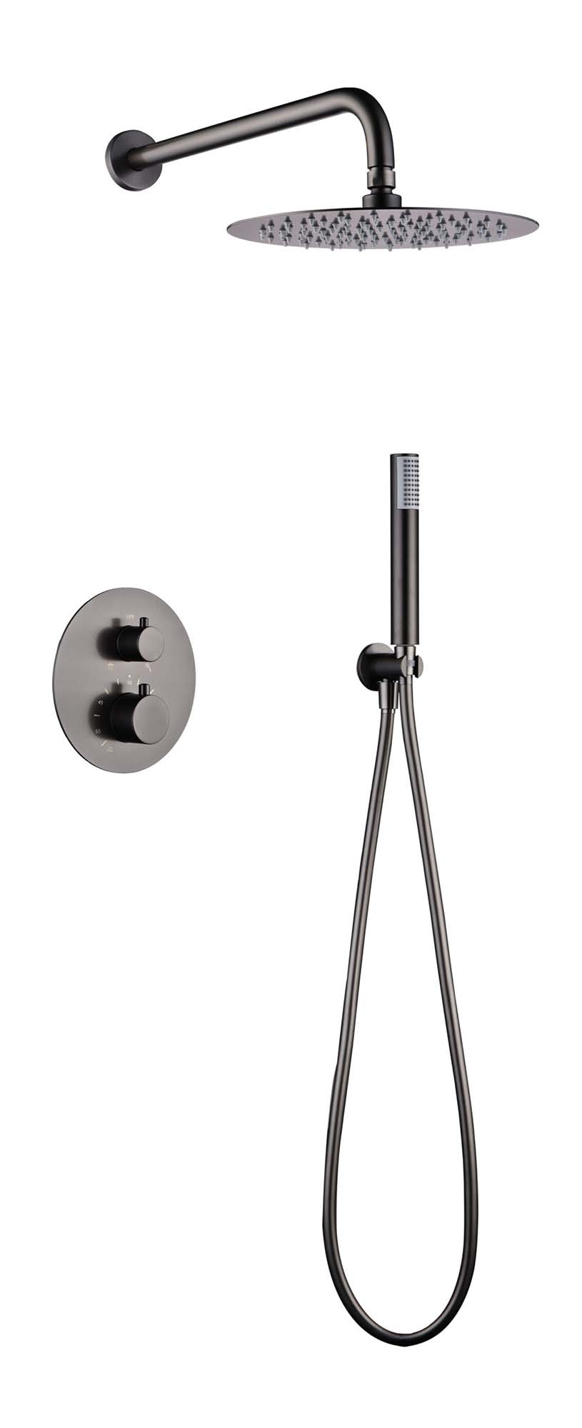 Conjunto de ducha termostático empotrado Monza Imex - BLACK GUN METAL BLACK GUN METAL-1