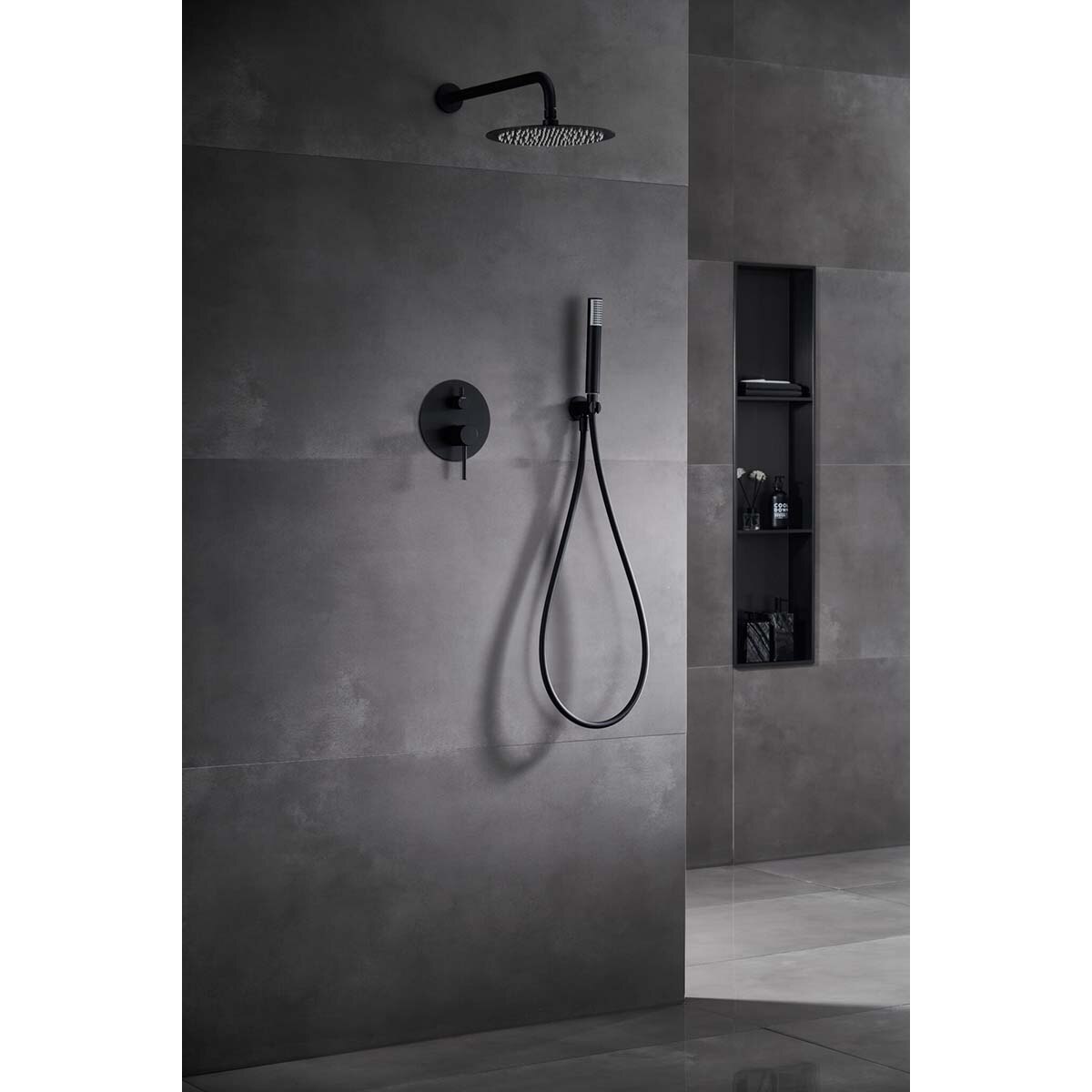 Imagen 2 de Conjunto de ducha monomando empotrado Monza Imex - Negro mate Negro mate