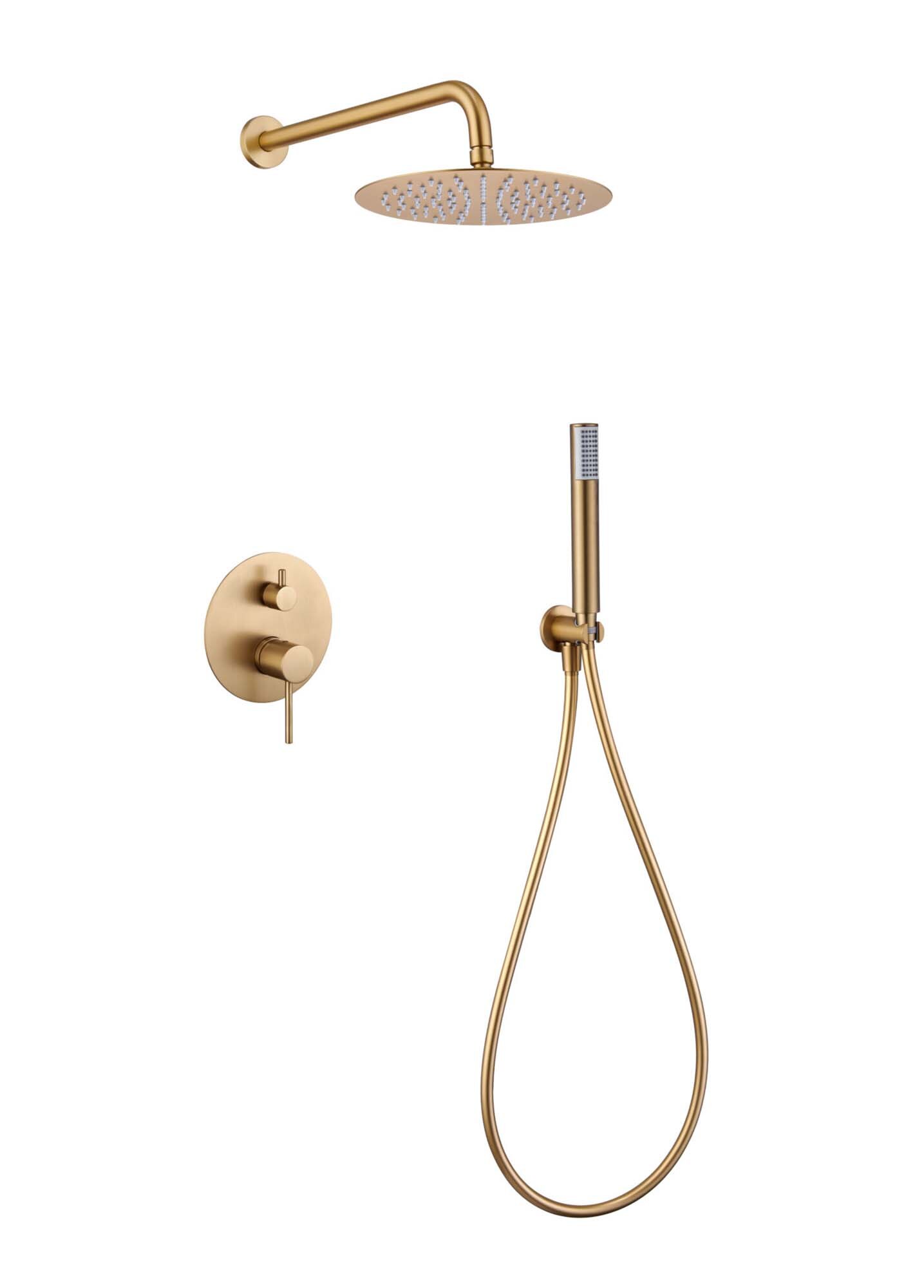 Imagen 1 de Conjunto de ducha monomando empotrado Monza Imex - Oro cepillado Oro cepillado