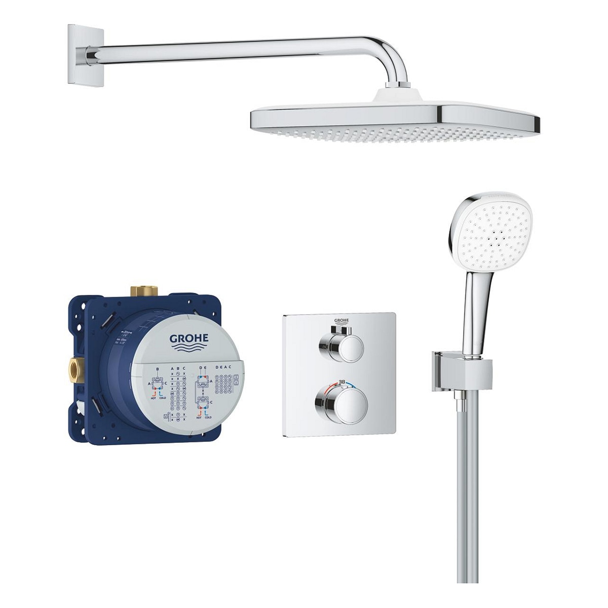 Imagen 2 de Sistema ducha termostatico empotrado Tempesta Cube 250 Grohe - Cromo Cromo