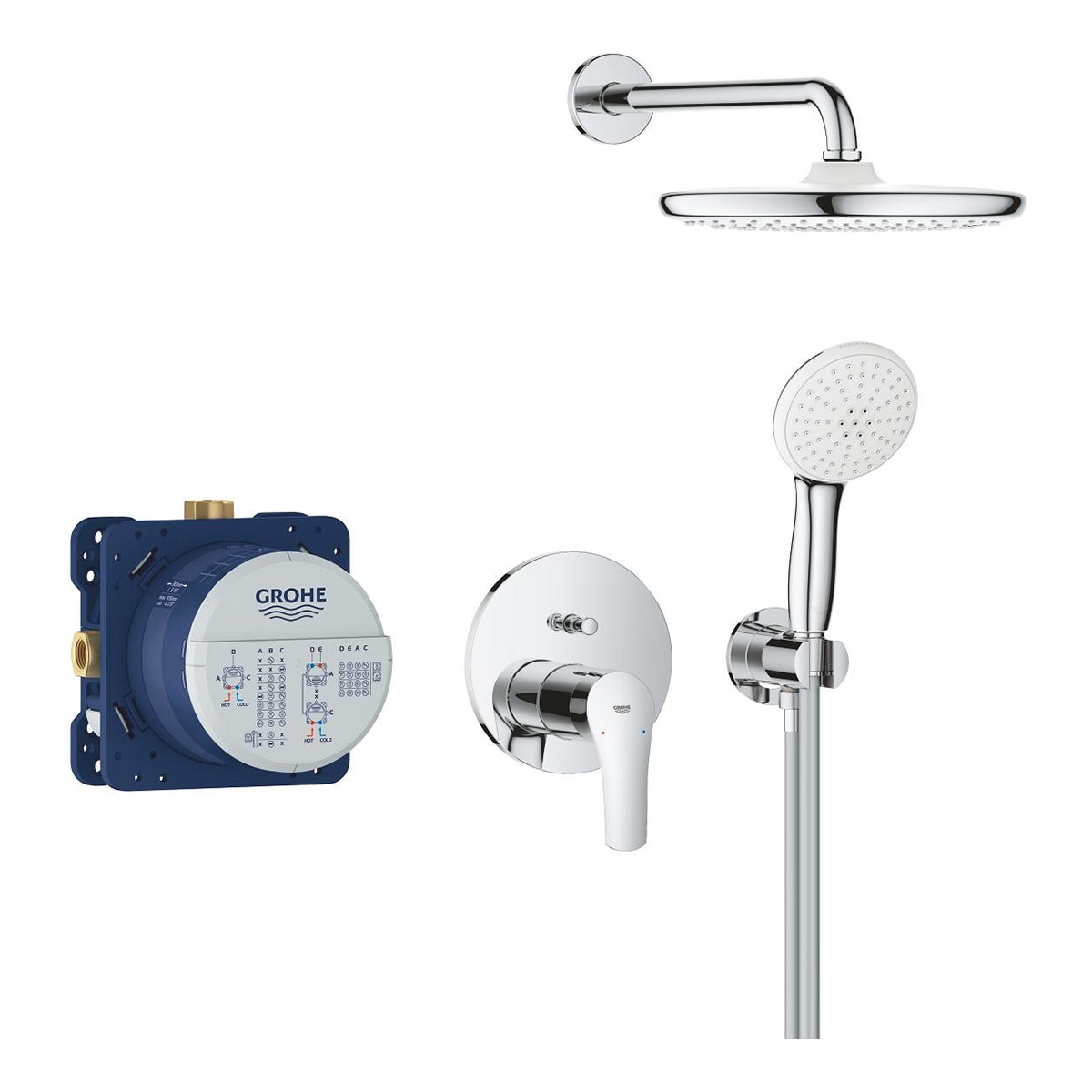 Imagen 2 de Sistema monomando empotrado para ducha Eurosmart 250 Grohe - Cromo Cromo