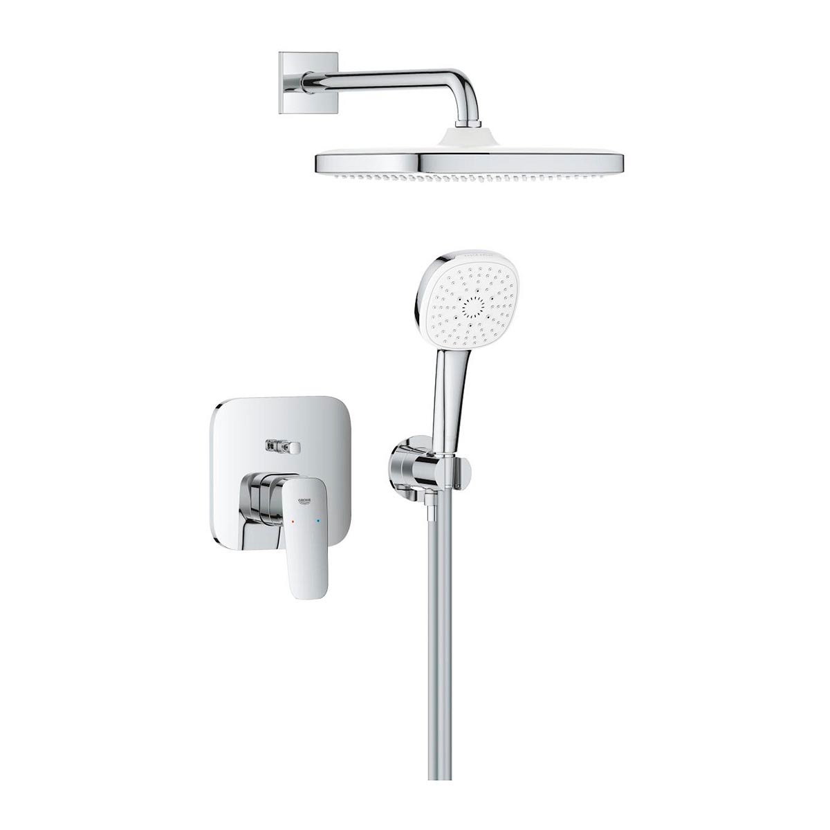 Conjunto de Duche Embutido Cubeo Cromado-2