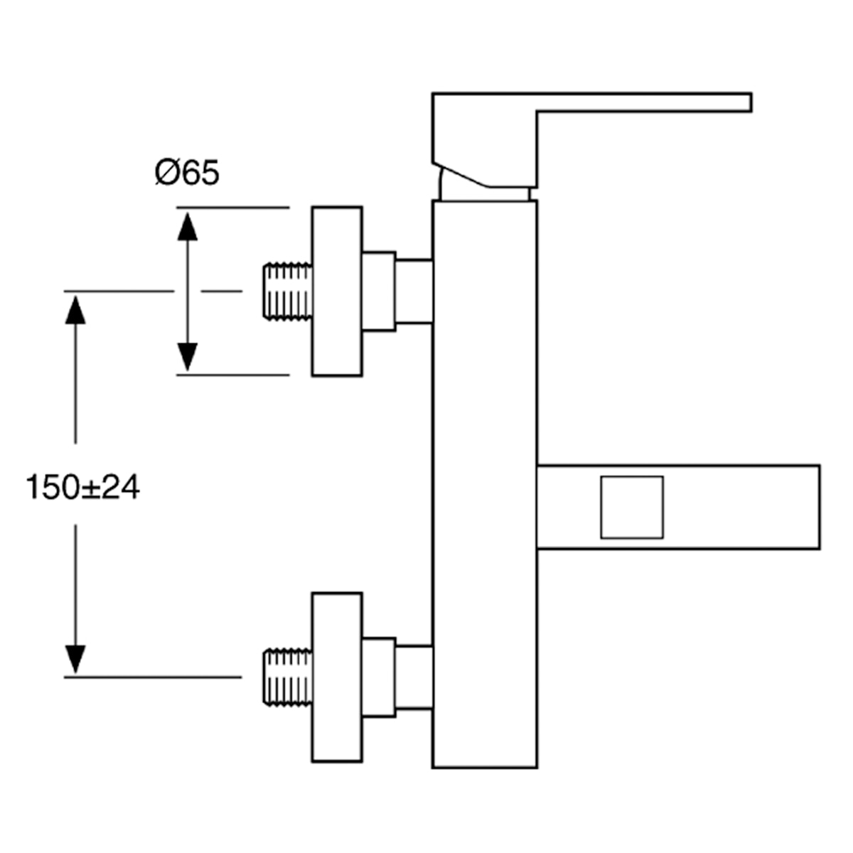 Imagen 2 de Grifo monomando para bañera cuadrado Tizziano Grizasa - Negro mate Negro mate