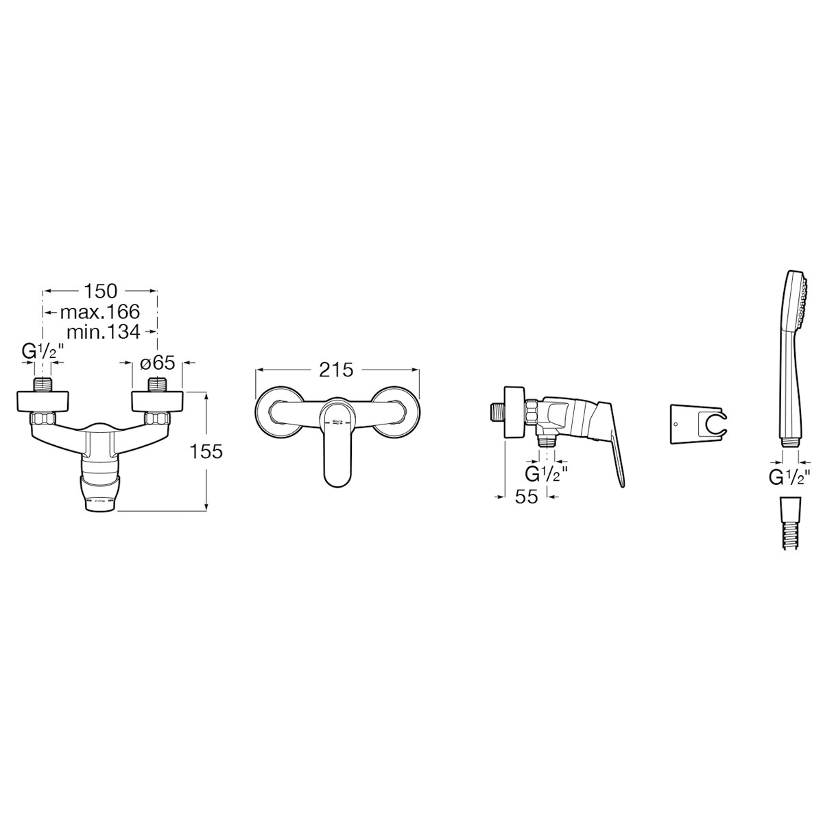 Monomando mezclador para ducha Alfa Roca - Cromo Cromo-2