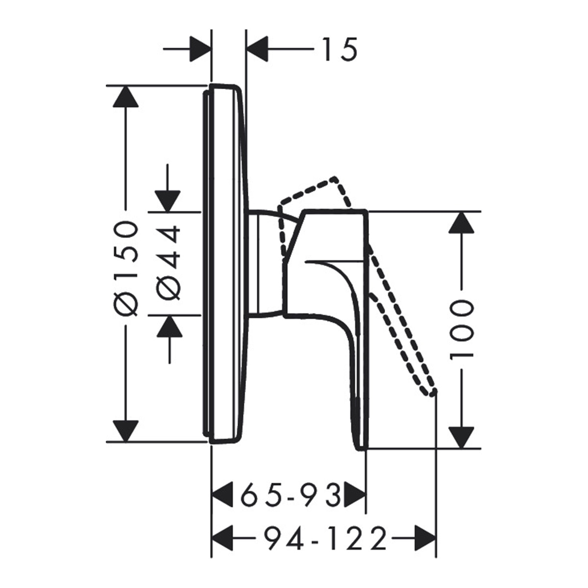 Monocomando Misturador Embutido para Duche Ibox Rebris E Cromado-2