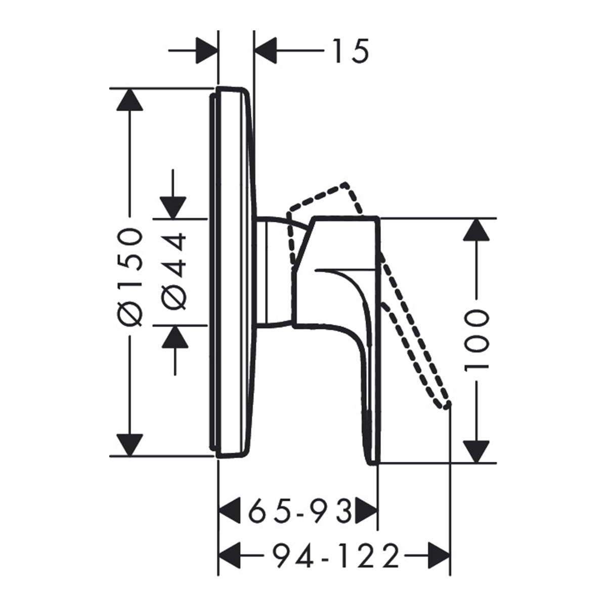 Monocomando Misturador Embutido para Duche iBox Rebris S Cromado-2