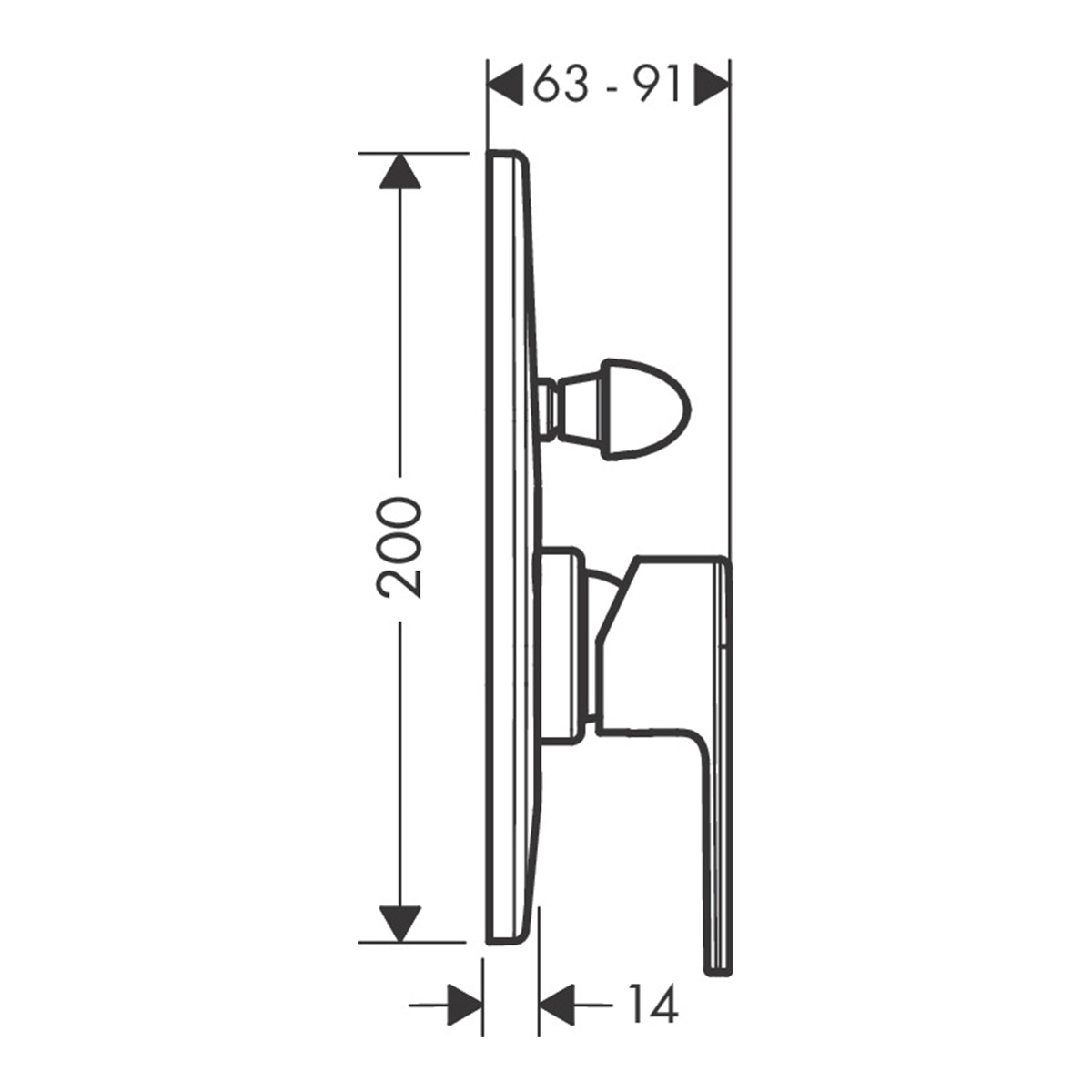 Torneira Monocomando Vernis Shape para Banheira e Duche Encastrado Cromado-2