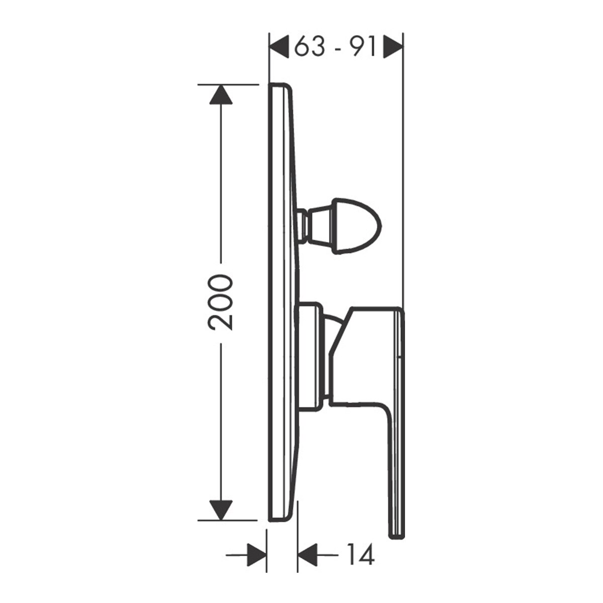 Torneira Monocomando Vernis Shape para Banheira e Duche Encastrado Preto mate-2