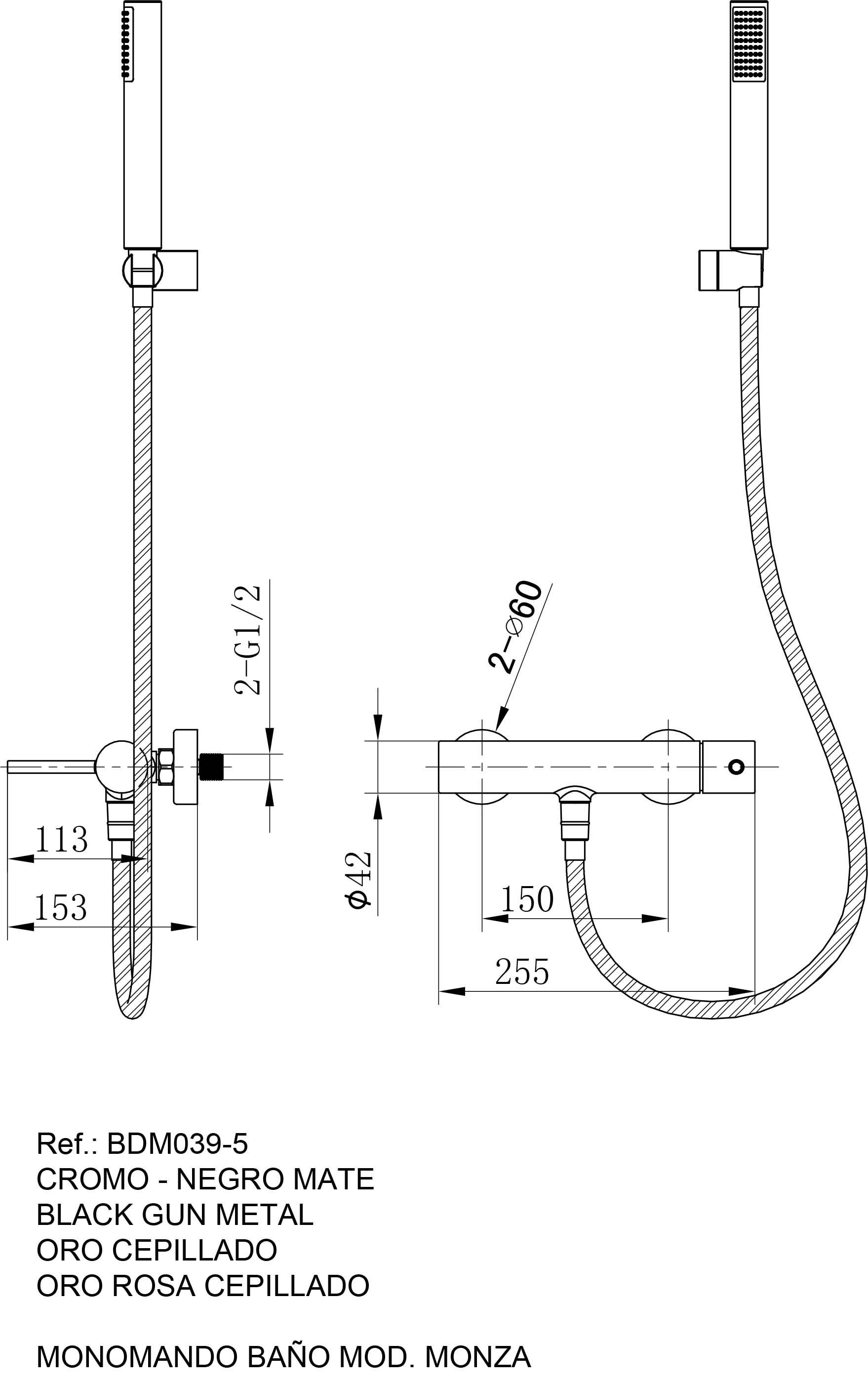 Imagen 3 de Kit de ducha monomando Monza Imex - Cromo Cromo