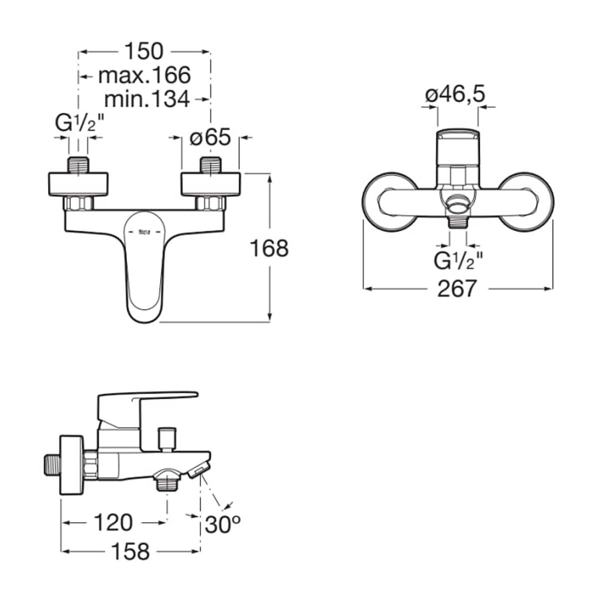 Imagen 2 de Grifo monomando de baño y ducha Victoria Plus Roca - Cromo Cromo