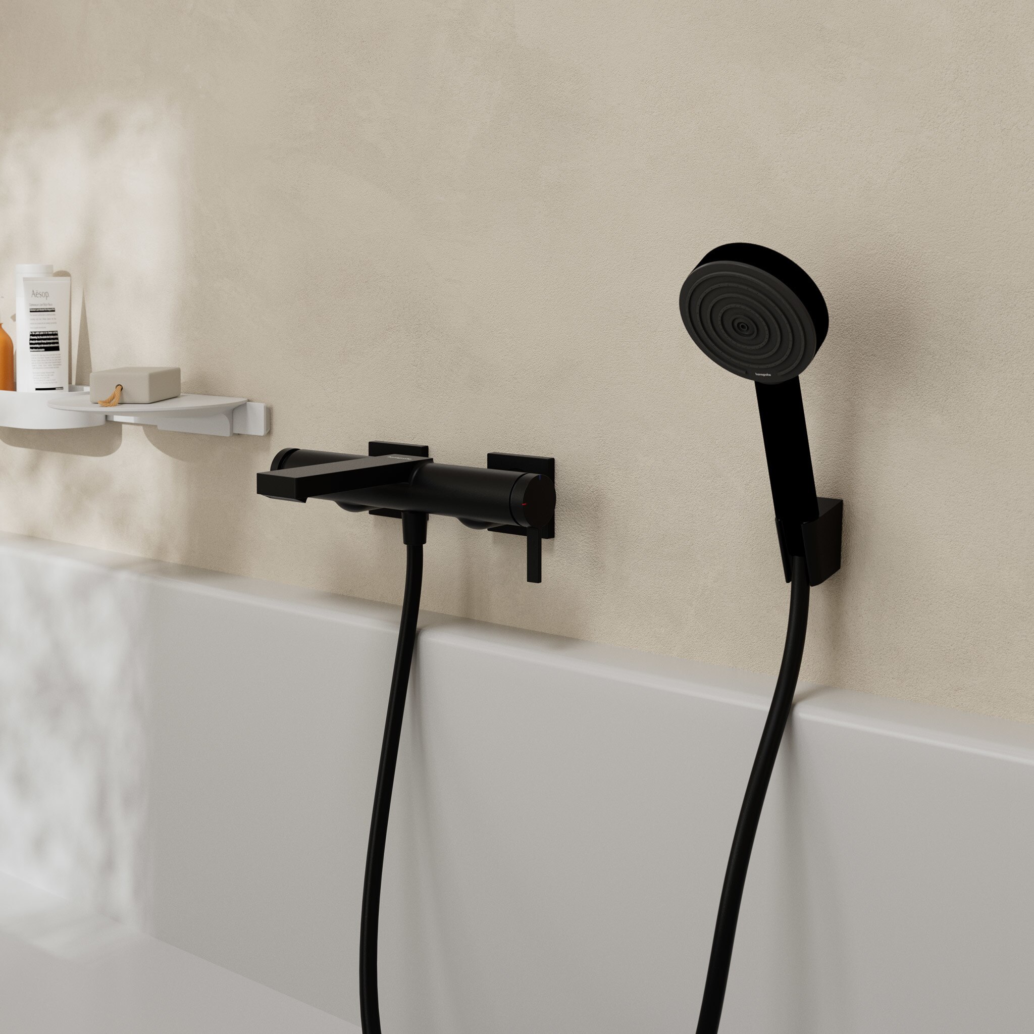 Grifo monomando para bañera o ducha Tecturis E Hansgrohe - Negro mate Negro mate-2