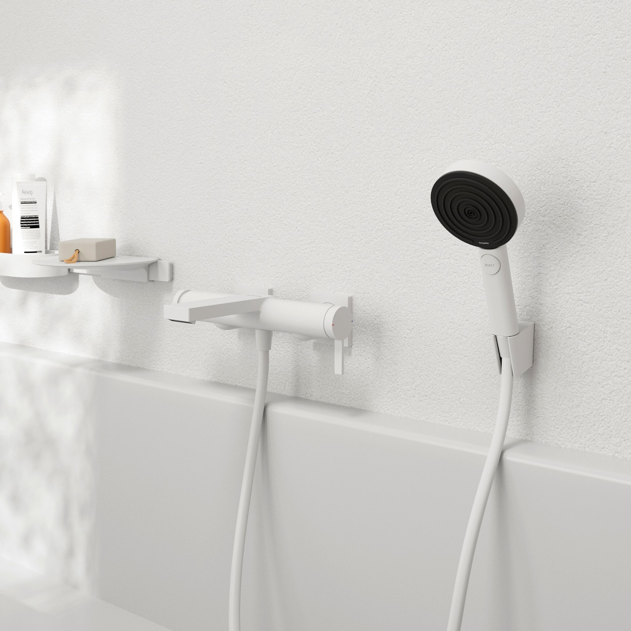 Grifo monomando para bañera o ducha Tecturis E Hansgrohe - Blanco mate Blanco mate-2