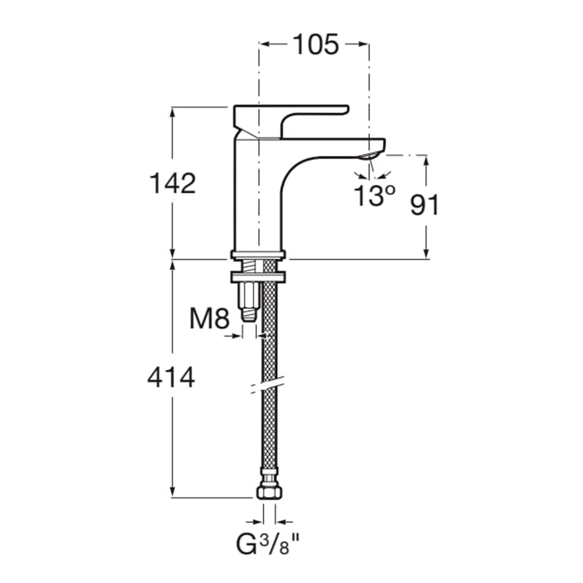 Grifo monomando para lavabo Roca L20 XL - Cromo Cromo-2