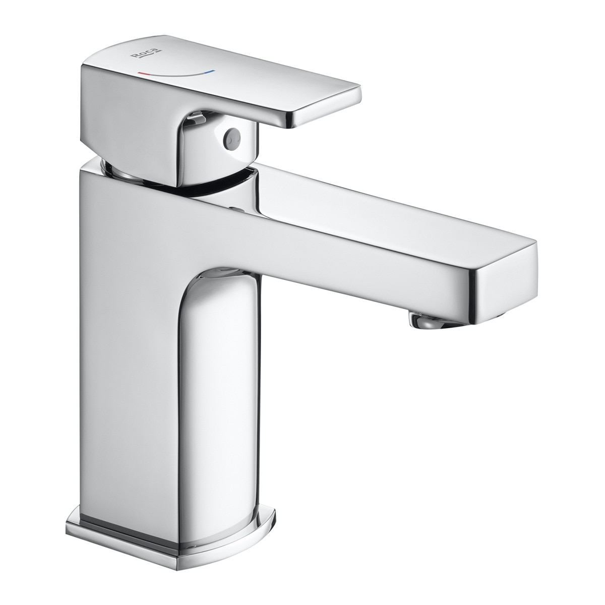 Roca - Grifo monomando con cuerpo liso y enlaces de alimentación flexibles para lavabo L90 Roca.
