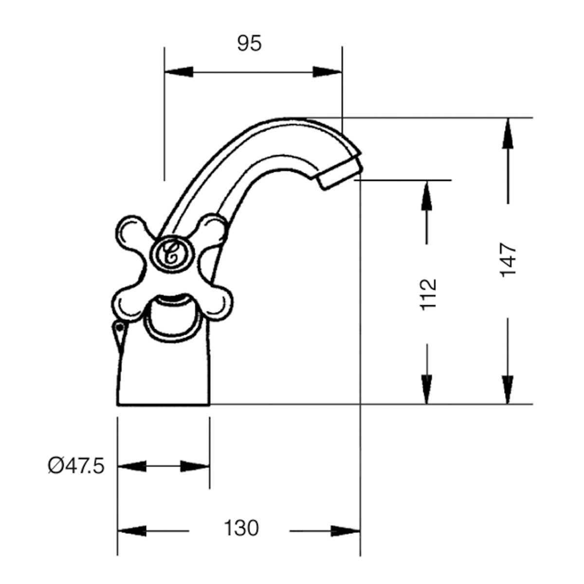 Grifo bimando para lavabo Época Grizasa - Bronce Bronce-2
