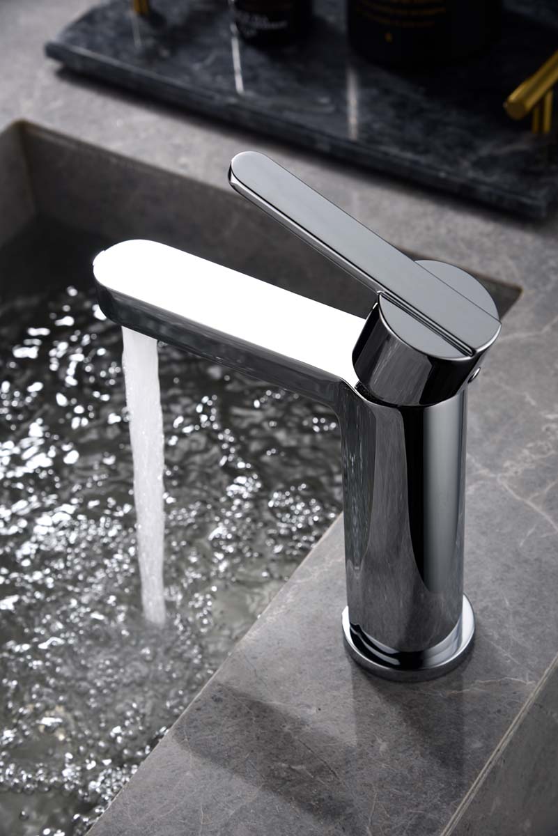 Grifo monomando para lavabo Roma Imex - Oro cepillado Cromo-2