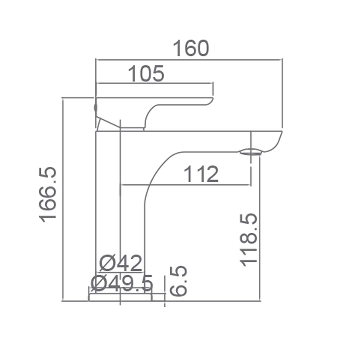 Grifo monomando para lavabo Nassau Imex - Cromo Cromo-3