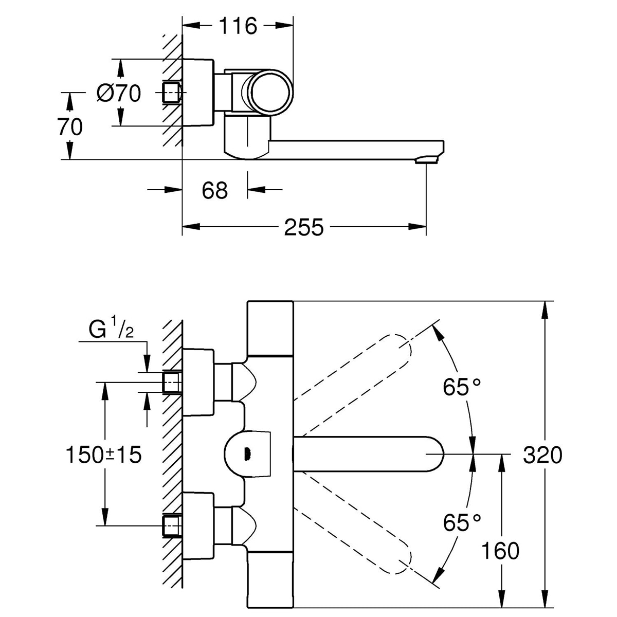 Torneira Termostática com Sensor com Bateria de Lavatório Eurosmart Cromado-2