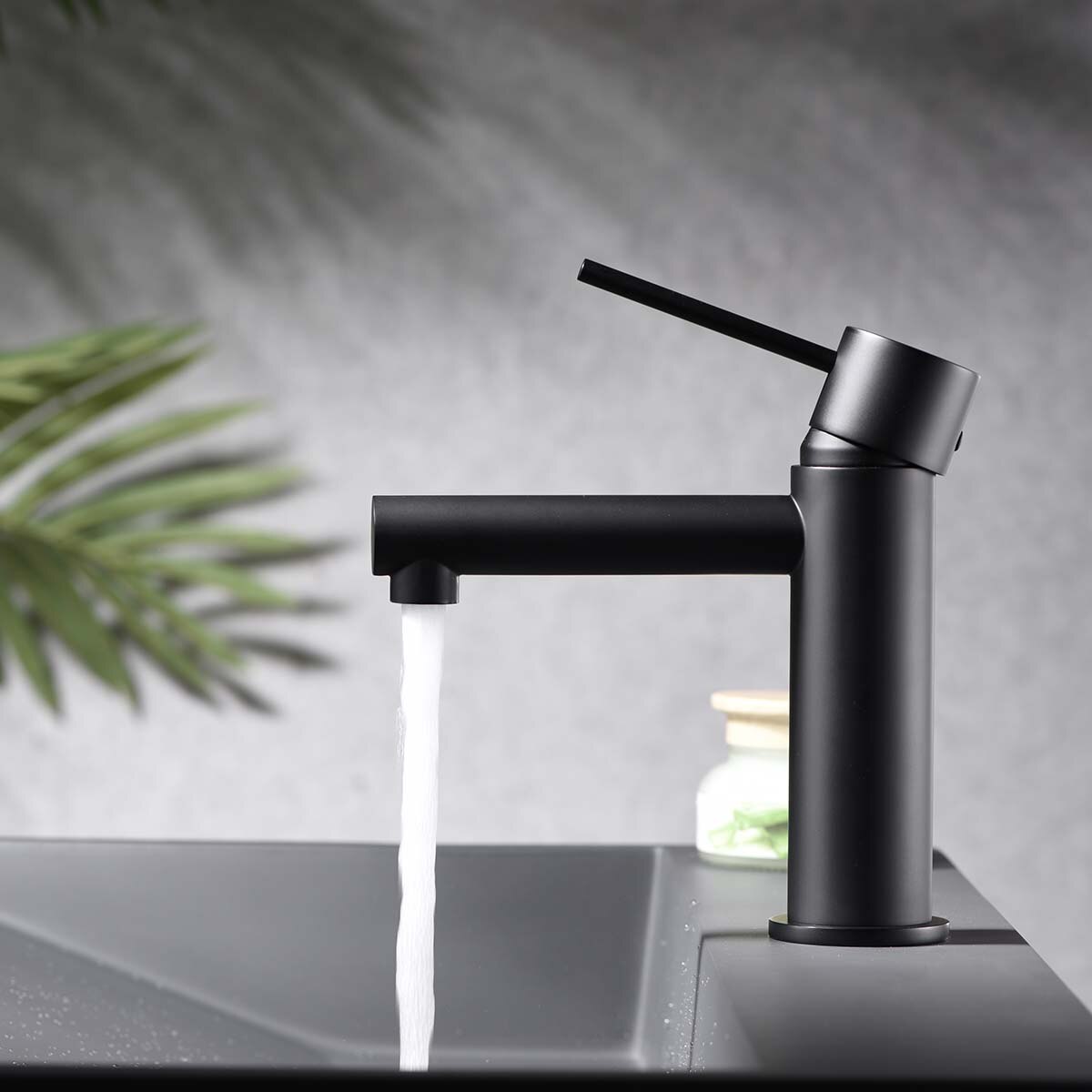 Grifo monomando para lavabo Milos Stick Imex - Negro mate Negro mate-2