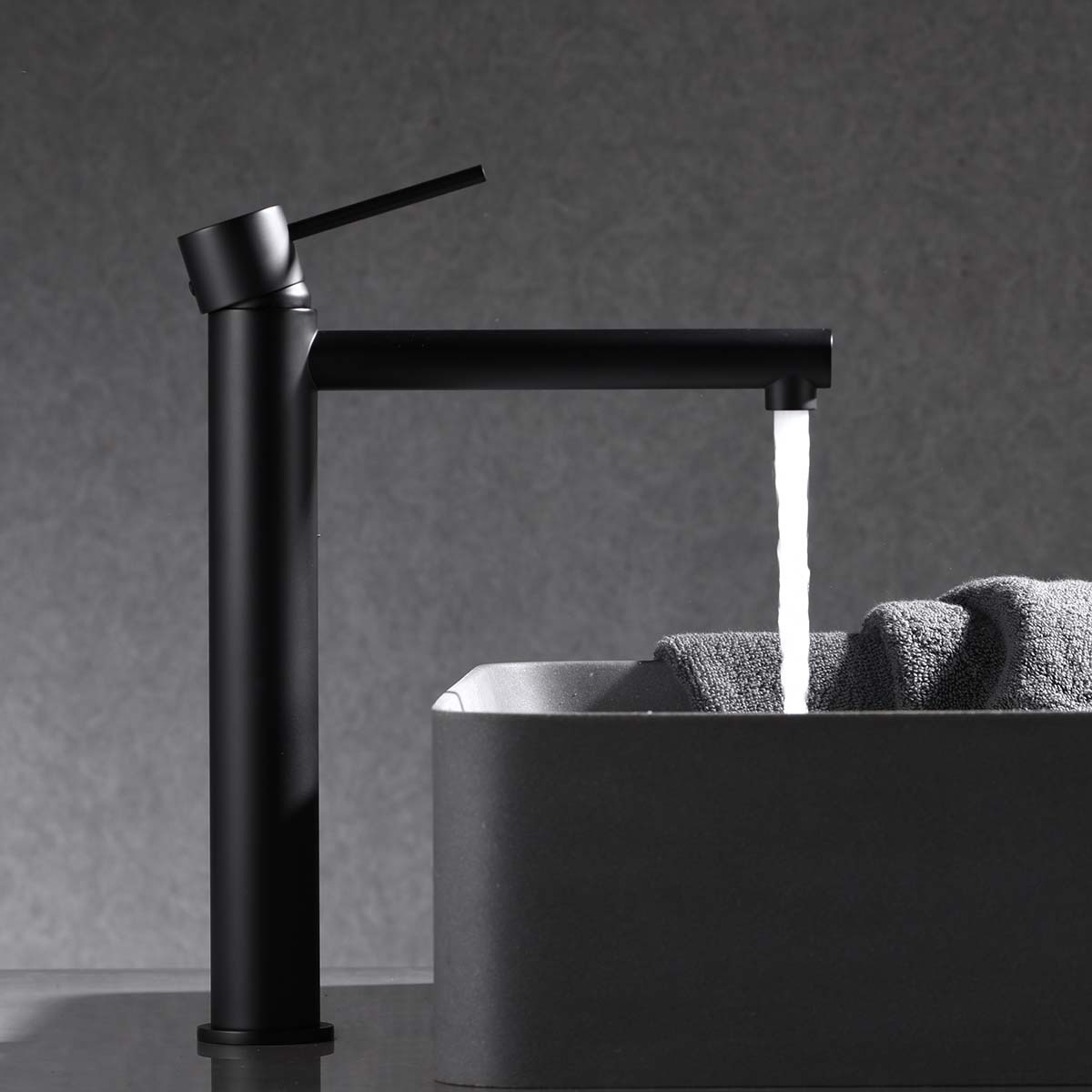 Imagen 2 de Grifo monomando de lavabo alto Milos Imex - Negro mate Negro mate
