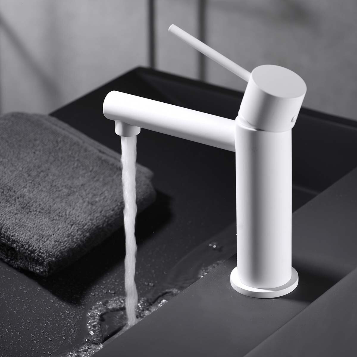 Grifo monomando para lavabo Milos Stick Imex - Blanco mate Blanco mate-2