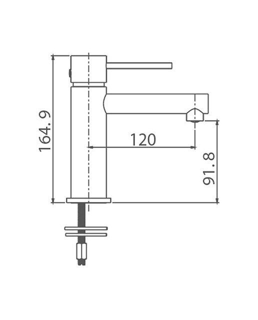 Grifo monomando para lavabo Milos Stick Imex - Blanco mate Blanco mate-3