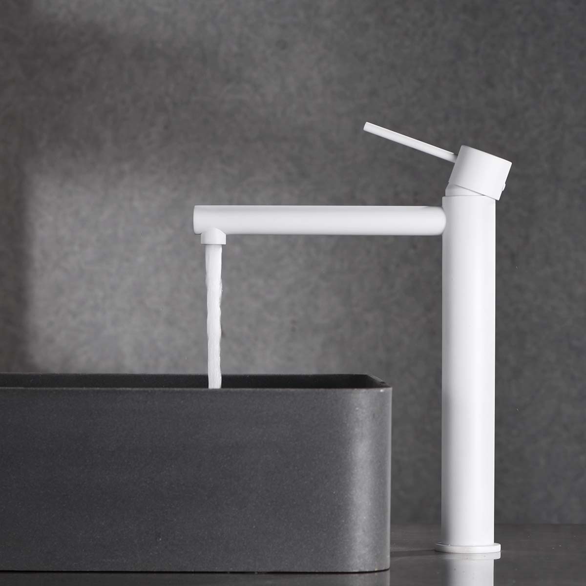 Imagen 2 de Grifo monomando de lavabo alto Milos Imex - Blanco mate Blanco mate