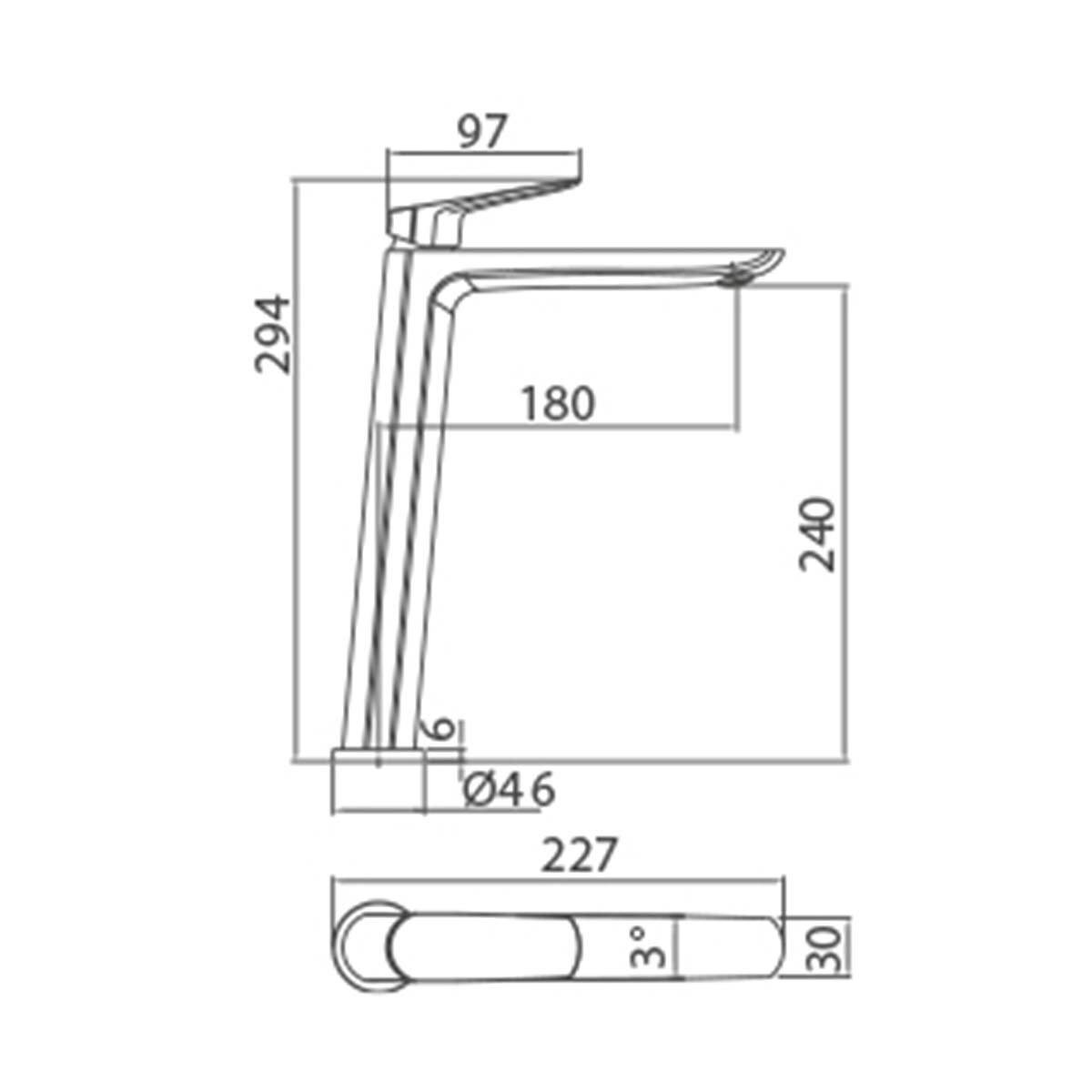 Imagen 2 de Grifo monomando de lavabo alto Bélgica Imex - Negro mate Negro mate