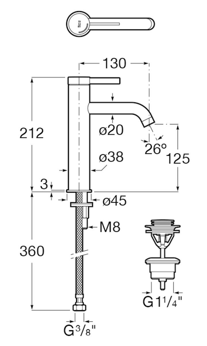Imagen 3 de Grifo monomando alto para lavabo Ona Roca - Cromo Cromo