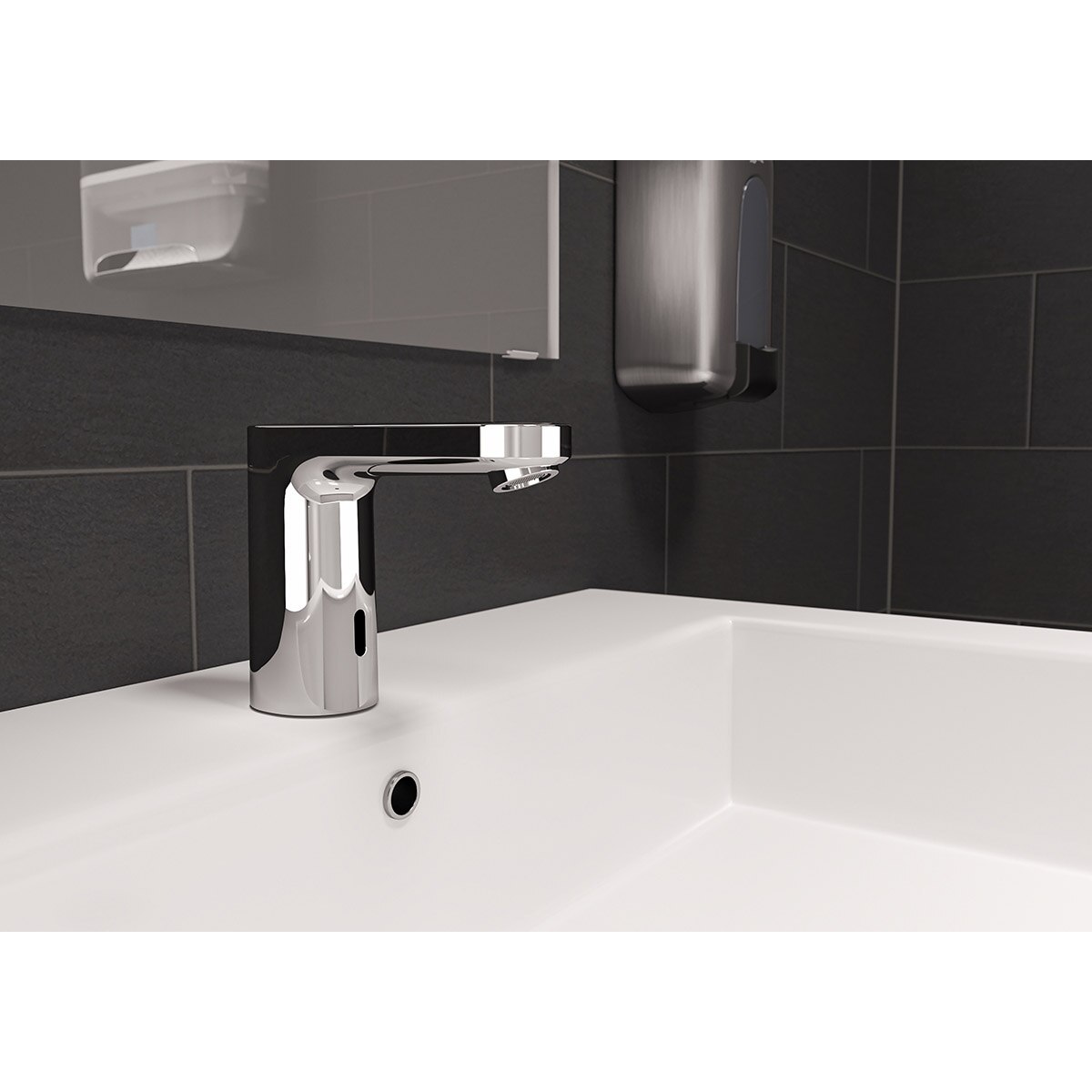 Torneira Elétrica com Sensor com Regulador de Temperatura de Lavatório Vernis Blend Cromado-2